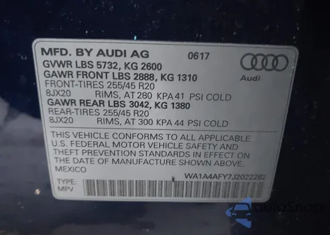 2018 Audi Sq5 3.0T Premium Plus z USA, uszkodzony, nr VIN WA1A4AFY7J2022282